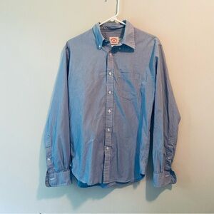 Brooks Brothers Classic Blue Striped Men's Business Cadual Shirt Medium Office